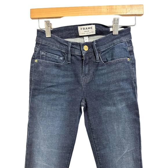 Frame Le Skinny De Jeanne Raw Cut Step Hem Denim Stretch Jeans Size 23 #LSJRS206 - Picture 3 of 7